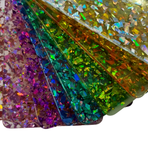 Дизайнерское оргстекло 3 мм с крупным глиттером 1220х2440